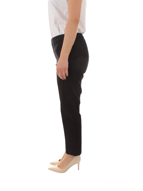 Persona By Marina Rinaldi RENNA pantaloni in raso di cotone da donna nero