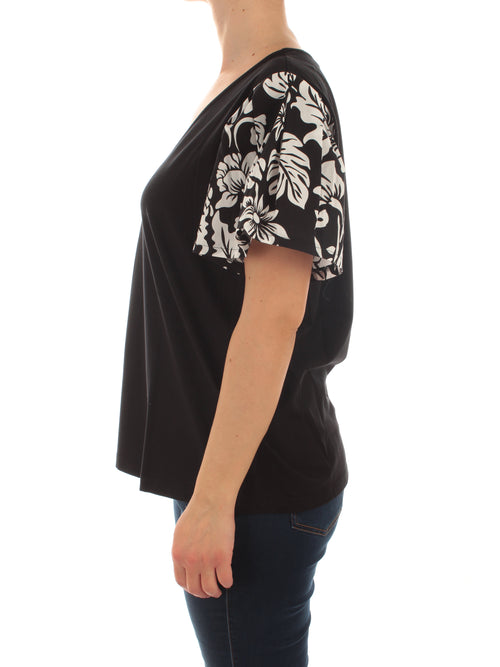 Persona By Marina Rinaldi VARCO T-shirt in jersey di cotone da donna nero