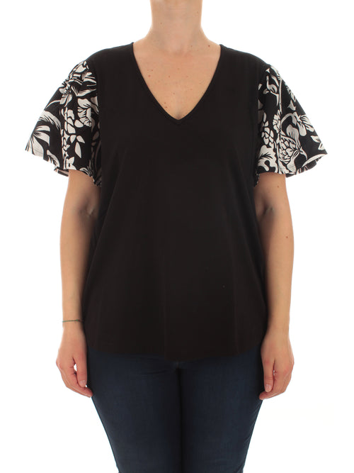 Persona By Marina Rinaldi VARCO T-shirt in jersey di cotone da donna nero
