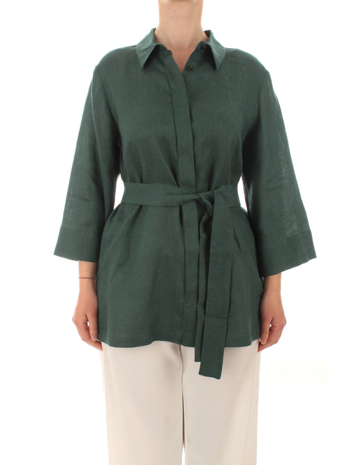 Persona By Marina Rinaldi FELICIT camicia in lino da donna felce