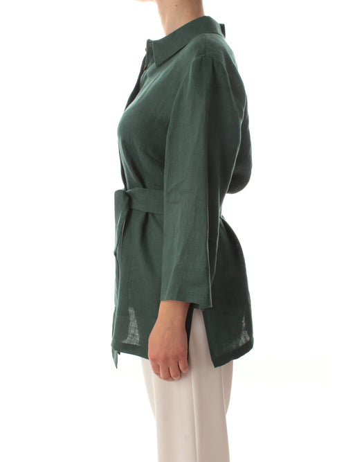 Persona By Marina Rinaldi FELICIT camicia in lino da donna felce