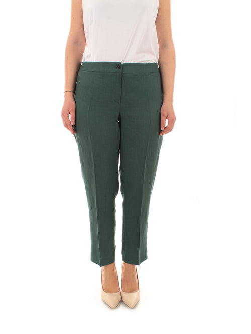 Persona By Marina Rinaldi RETINA pantaloni in lino da donna felce