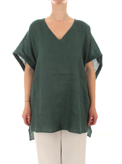 Persona By Marina Rinaldi SAKAI poncho in lino da donna felce