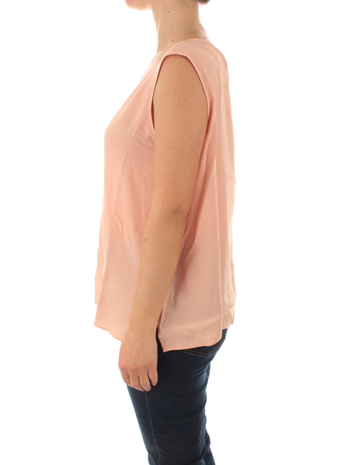 Persona By Marina Rinaldi BELLA top in misto seta da donna pompelmo