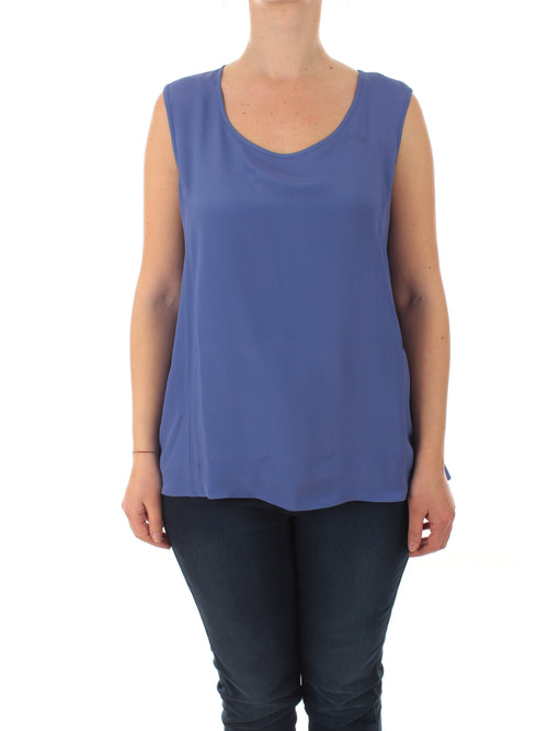 Persona By Marina Rinaldi BELLA top in misto seta da donna pavone