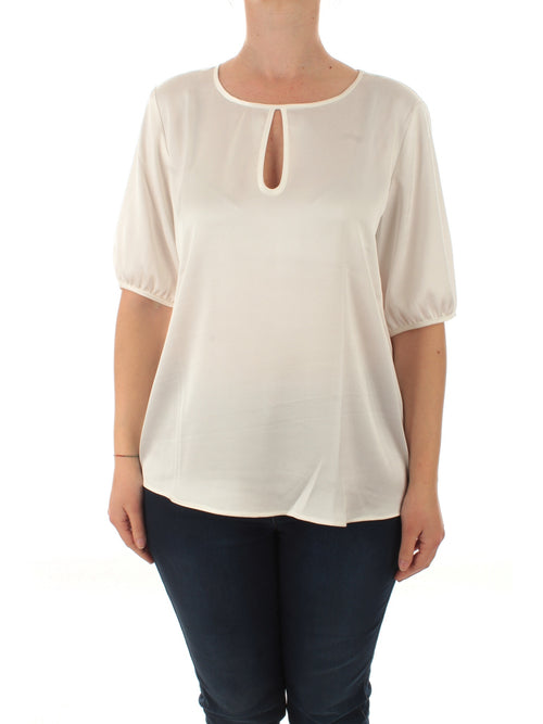 Persona By Marina Rinaldi BAIA top in raso stretch da donna bianco seta