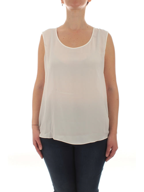 Persona By Marina Rinaldi BELLA top in misto seta da donna bianco seta