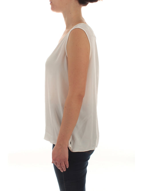 Persona By Marina Rinaldi BELLA top in misto seta da donna bianco seta