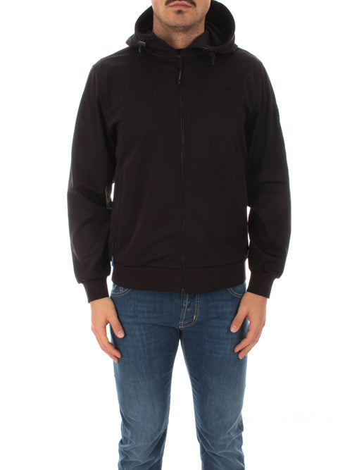 Woolrich felpa con zip in softshell da uomo black