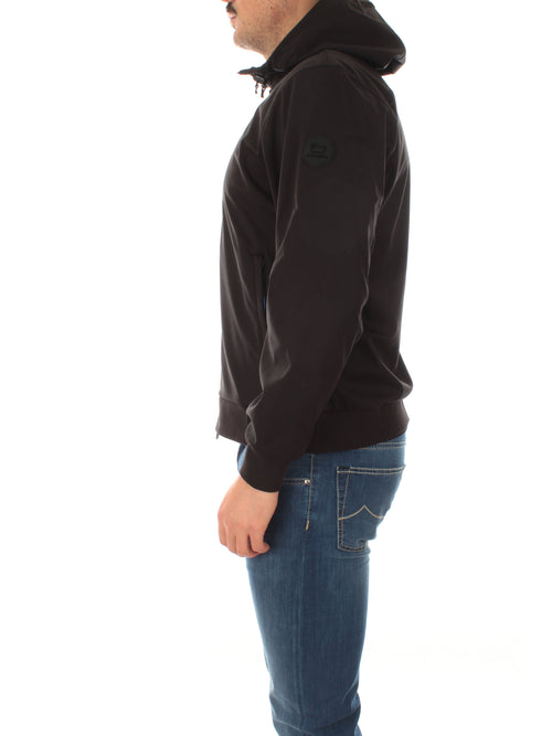 Woolrich felpa con zip in softshell da uomo black