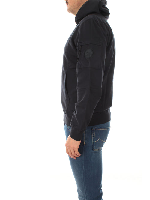 Woolrich EXTRA LIGHT FZ HOODIE felpa da uomo melton blue
