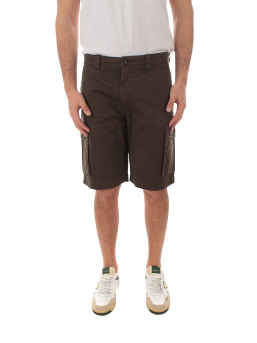 Woolrich pantaloncini cargo tinti in capo da uomo dark green