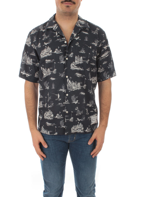 Woolrich camicia zavikon da uomo melton blue