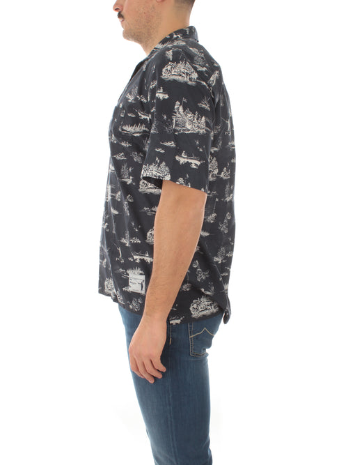 Woolrich camicia zavikon da uomo melton blue