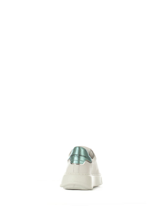 Philippe Model TEMPLE LOW sneaker in pelle da donna blanc/aqua