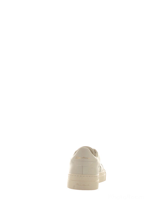 Santoni double buckle sneaker da uomo in pelle bianco