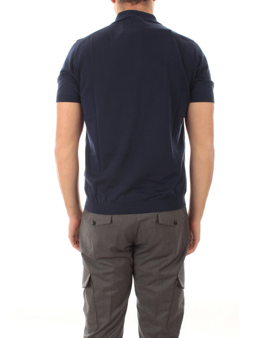 Drumohr polo a manica corta da uomo blu medio