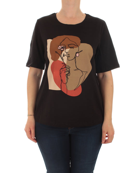 Luisa Viola T-shirt con stampa da donna nero