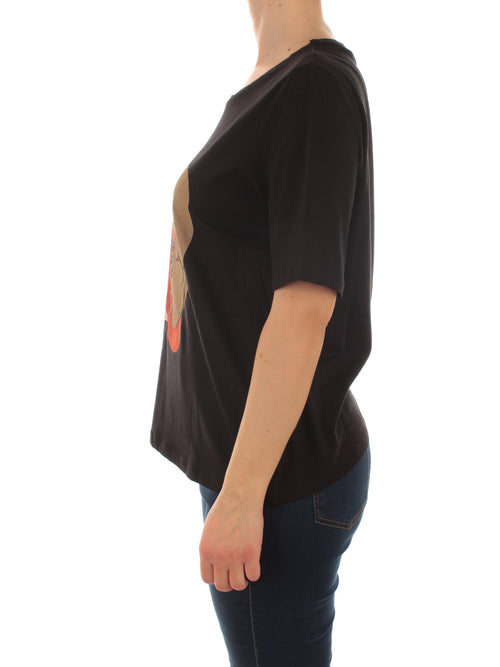 Luisa Viola T-shirt con stampa da donna nero