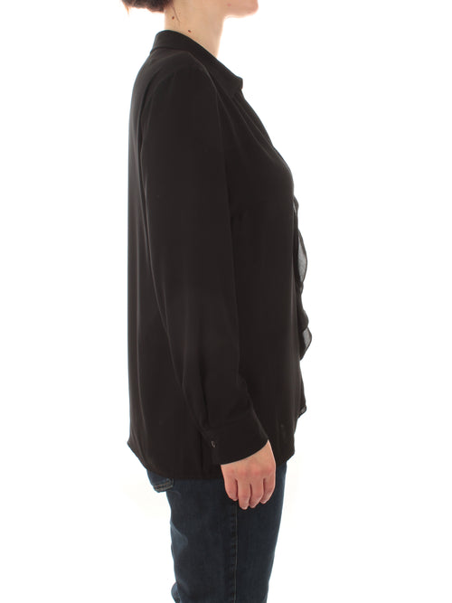 Gaia Life camicia con rouches da donna nero