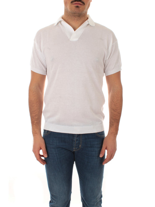 Irish Crone polo in cotone da uomo bianco