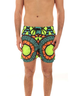 Tooco Beachwear IZAPA boxer mare a fantasia da uomo neon