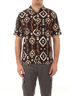 Tooco Beachwear camicia stampata UXMAL da uomo black