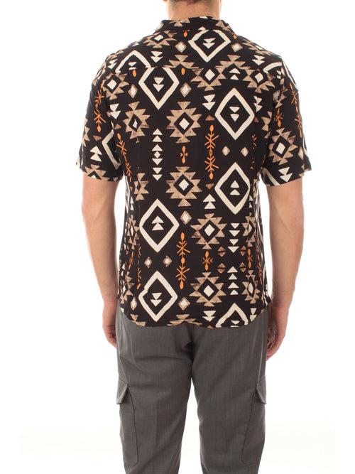 Tooco Beachwear camicia stampata UXMAL da uomo black