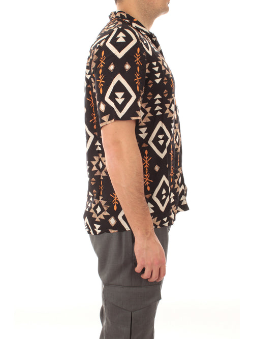 Tooco Beachwear camicia stampata UXMAL da uomo black