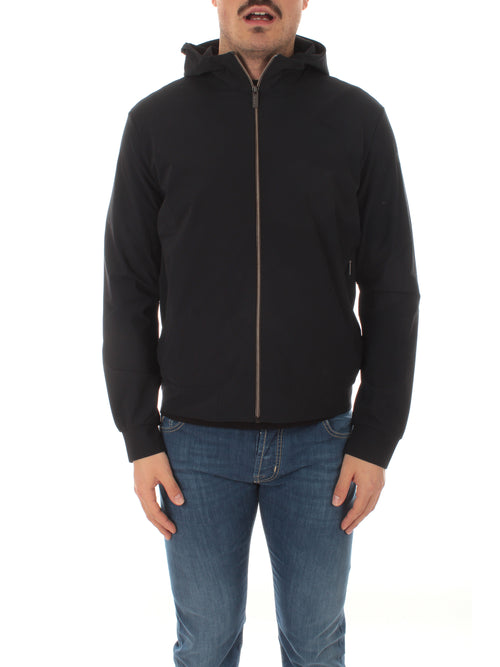 RRD-Roberto Ricci Designs felpa FLEECE SUMMER HOOD ZIP da uomo blue black