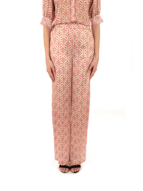 Annarita N pantaloni in raso da donna deco geometric