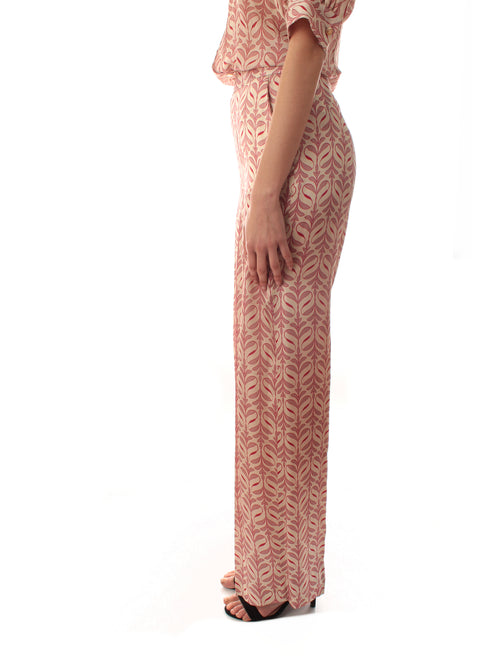 Annarita N pantaloni in raso da donna deco geometric
