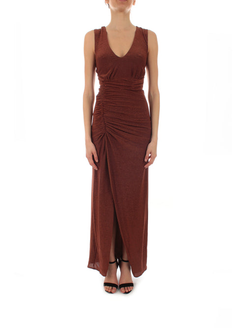 Annarita N abito lurex da donna dark chocolate