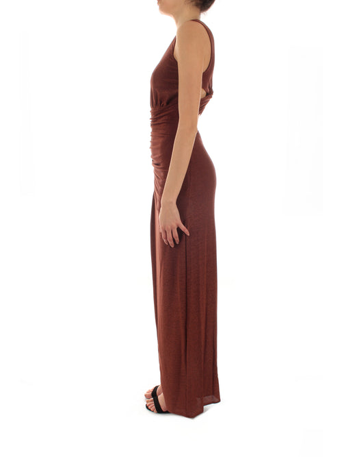 Annarita N abito lurex da donna dark chocolate