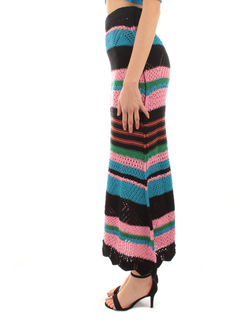 Akep gonna in maglia crochet nero da donna
