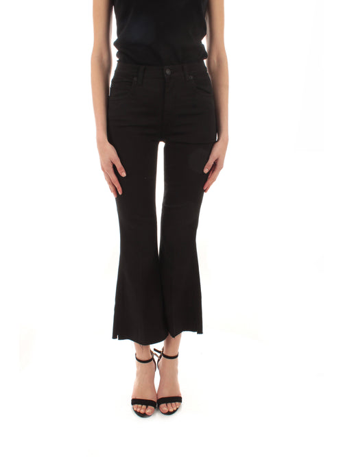 (+) People jeans Ingrid cropped flare da donna nero