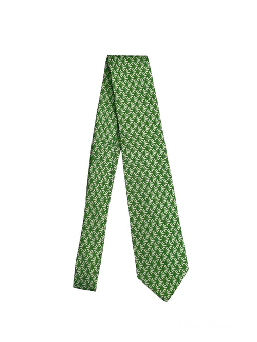 Luigi Borrelli cravatta 7 pieghe in seta da uomo verde