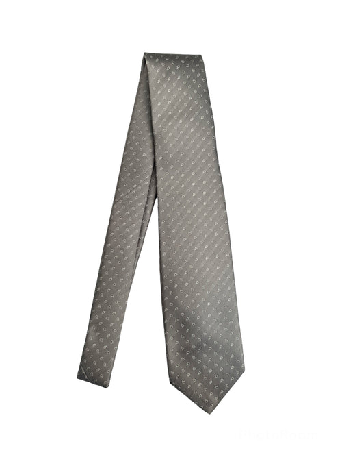 Luigi Borrelli cravatta 7 pieghe in seta da uomo grigio