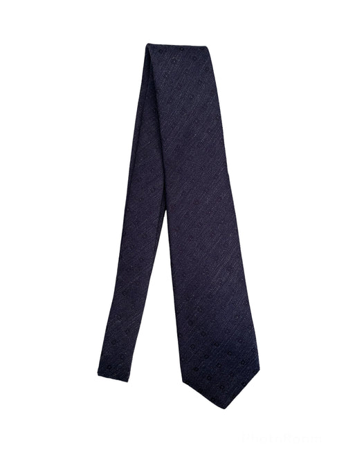 Luigi Borrelli cravatta 7 pieghe in seta da uomo blu