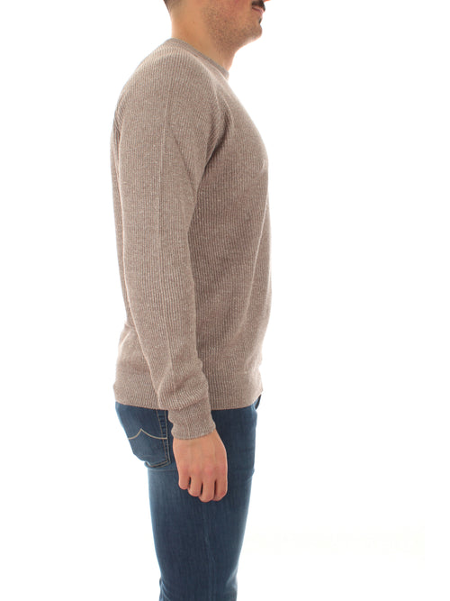 Tagliatore GORAN maglia in misto lino e cotone da uomo beige