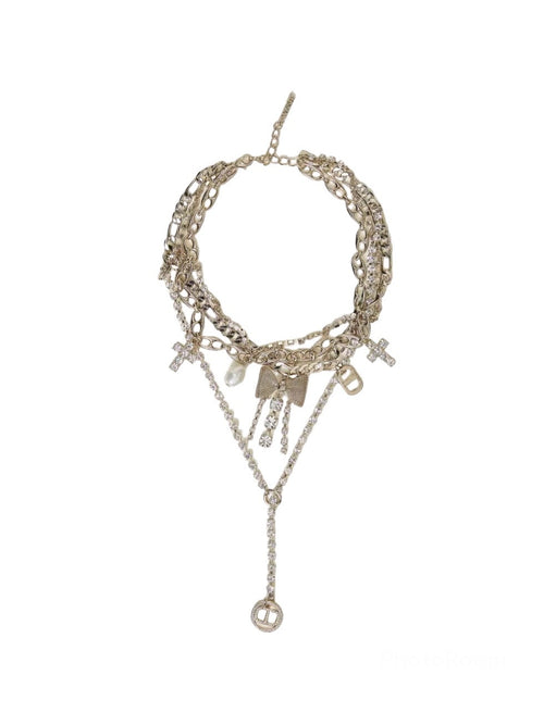 Twinset collana multifilo con pendenti da donna giallo oro