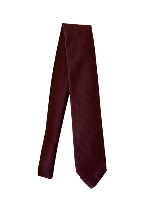 Barba Napoli cravatta 7 pieghe in lana bordeaux spigato da uomo