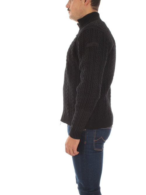 RRD Amos Fish Full Zip Knit maglia da uomo blue black