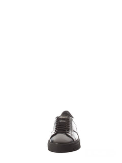 Santoni double buckle sneaker bassa da uomo in pelle nero