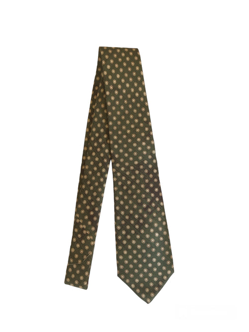Kiton cravatta 7 pieghe in seta da uomo verdone