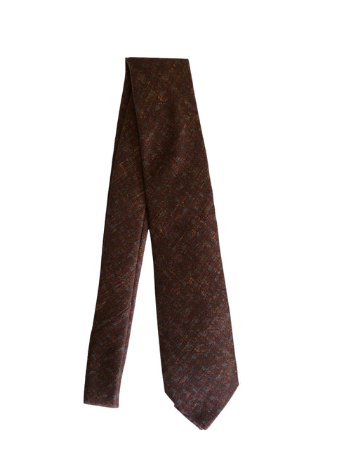 Kiton cravatta 7 pieghe in seta da uomo marrone