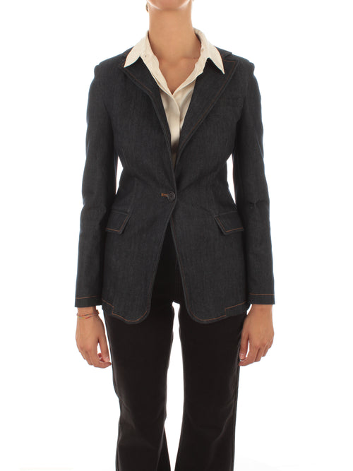 Twinset giacca blazer in jeans rinse da donna denim scuro
