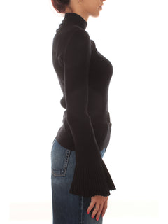 Twinset maglia lupetto a coste da donna nero