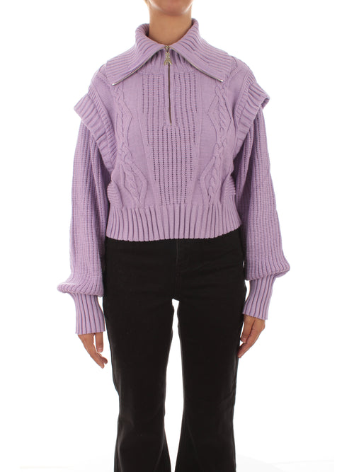 Patrizia Pepe maglia a manica lunga con zip da donna mystical lilac