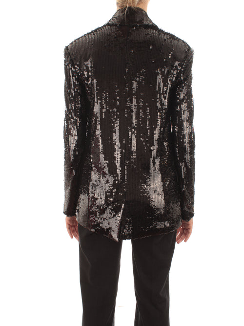 Patrizia Pepe giacca blazer paillettes all over da donna nero